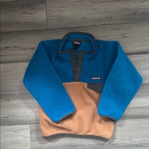 Patagonia Blue and Tan Fleece Jacket